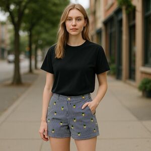 Crown and Ivy Pineapple Blue White Striped Caroline Pocket Shorts Size 2.